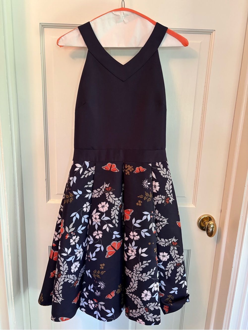 Ted Baker Navy Floral Fit & Flare Party Dress